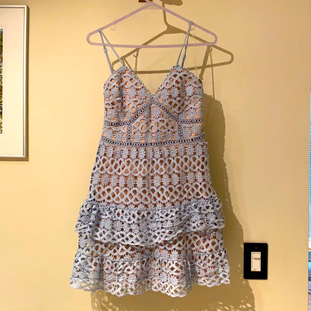 Spaghetti strap baby blue dress- size small- never worn-